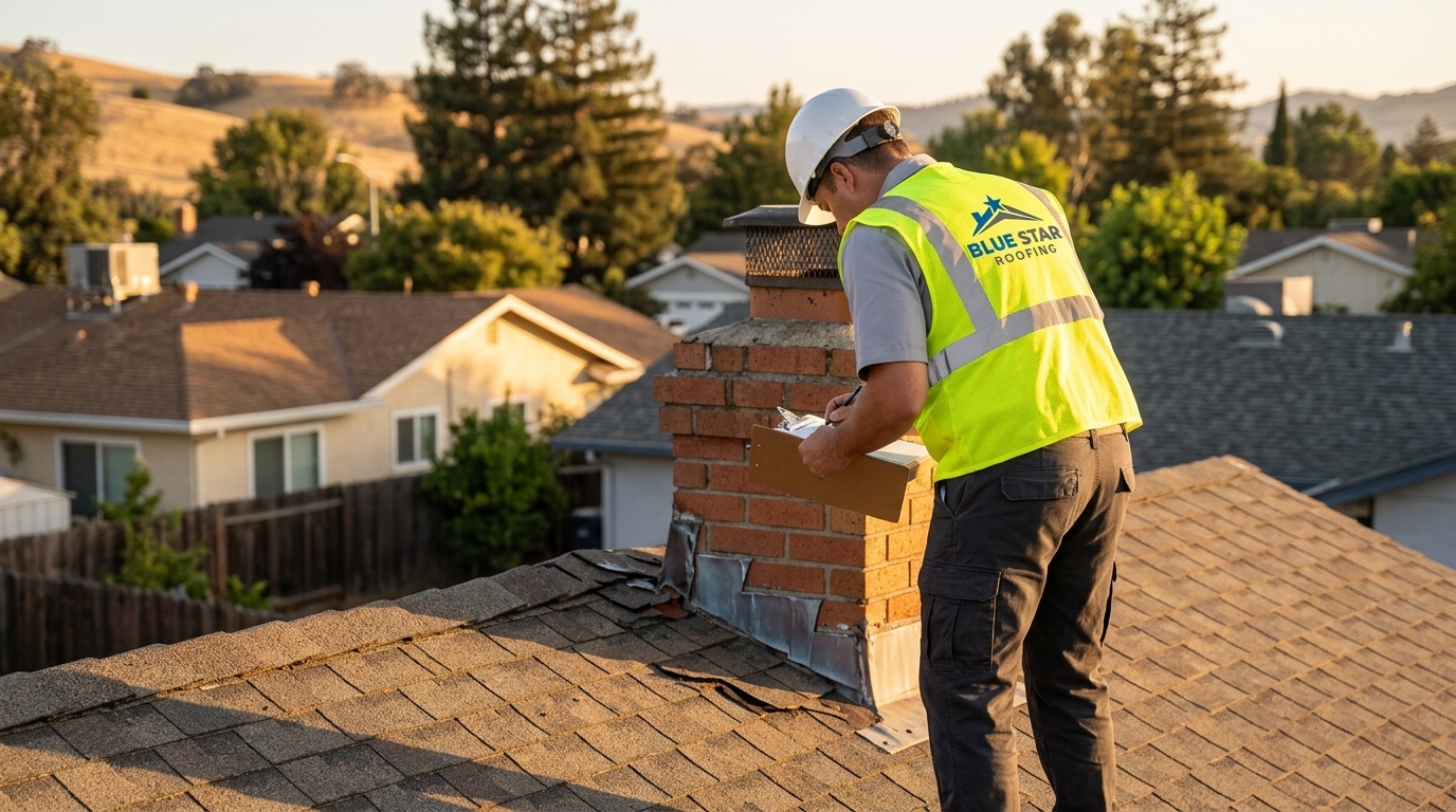 A professional inspector conducting a roof assessment for homeowners who searched for roofers near me Irvine
