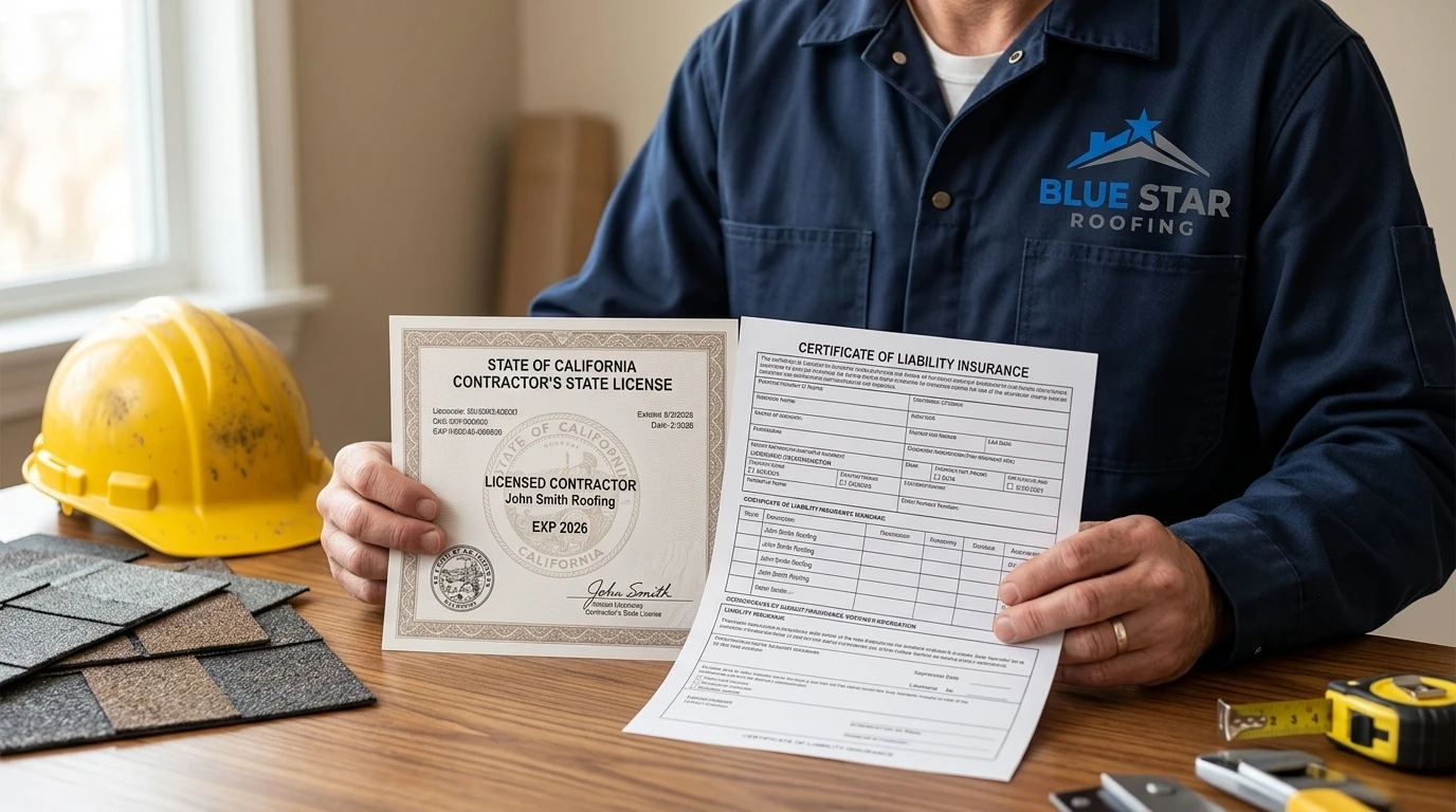 Verified license and insurance documents reviewed before hiring a roofing company Irvine homeowners can trust
